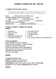 English Worksheet: Song 