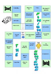 English Worksheet: Finish the sentence - Speaking boardgame