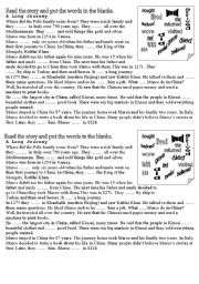 English Worksheet: Past Simple STORY