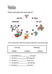 English worksheet: Action verbs