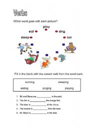 English Worksheet: Action verbs