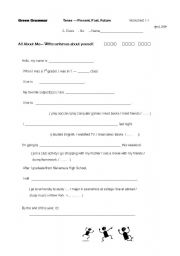 English Worksheet: Write about Me
