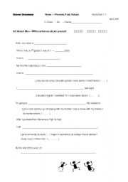 English worksheet: Write about Me