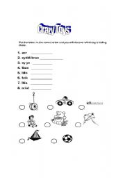 English worksheet: letter order