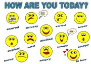 English Worksheet: HOW ARE YOU  TODAY? - CLASSROOM POSTER FOR KIDS