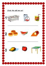 English worksheet: food