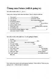 English worksheet: Will and Going - to Future