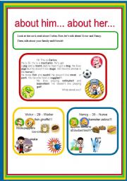 English Worksheet: ABOUT HIM, ABOUT HER (part 2)
