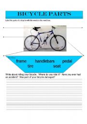 English Worksheet: Bicycle Parts