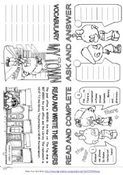 English Worksheet: My Town Mini Book