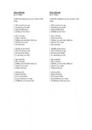 English Worksheet: Song Exercise