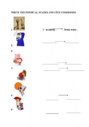 English Worksheet: Feelings and commands