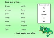 English Worksheet: Dragon Story Word Mat
