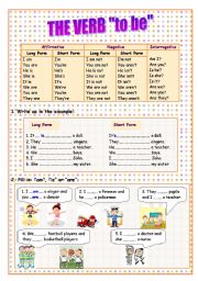 English Worksheet: the verb to be