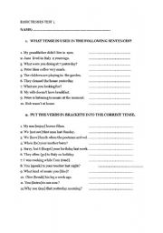English worksheet: BASIC TENSES