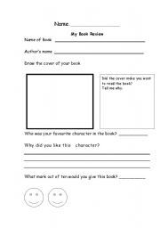 English Worksheet: Template for book review 