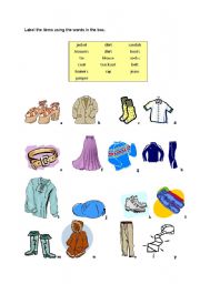 English Worksheet: Vocabulary - Clothes