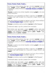 English worksheet: Person x People