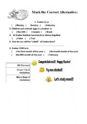 English worksheet: Are you ready for Easter?