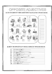 English Worksheet: opposite adjectives