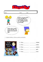 English worksheet: The body