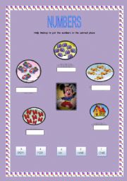 English worksheet: LEARN NUMBERS WITH MICKEY