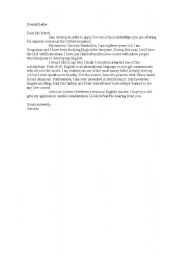 English Worksheet: A formal letter example