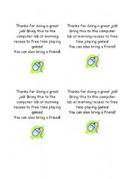 English Worksheet: Computer pass