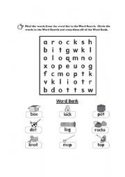 English worksheet: phonics word search