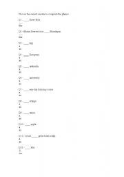 English Worksheet: Article test