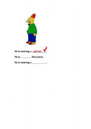 English Worksheet: clothes simpson