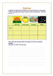 English Worksheet: Daily activities