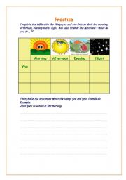 English worksheet: Daily activities