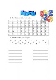 English worksheet: Numbers