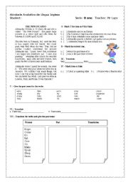 English Worksheet: simple past test