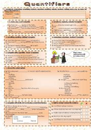 English Worksheet: quantifiers