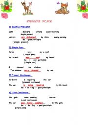 English Worksheet: Passive voice : grammar guide plus plenty of  different exercises