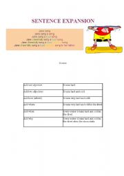 English worksheet: Sentence expansion with adjectives and adverbs