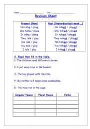 English worksheet: Grammar Sheet