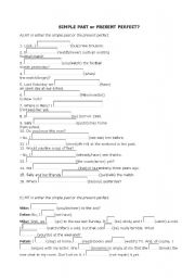 English worksheet: Simple past or present perfect