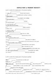 English Worksheet: Simple past or present perfect