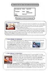 English Worksheet: Keys to my WS : Television and types of programmes: texts and exercises