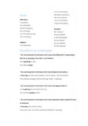 English Worksheet: Present Continous
