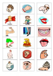 English Worksheet: MEMORY GAME, PARTS OF THE BODY