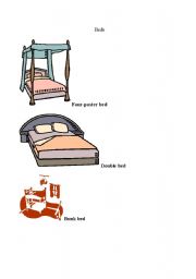 English worksheet: types of beds