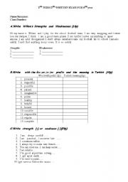 English worksheet: 2ND TERM 2ND WRITTEN EXAM FOR 8TH year