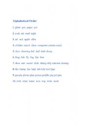 English worksheet: Alphabetical Order