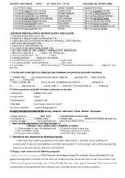 English Worksheet: Grammar and vocabulary