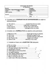 English Worksheet: Comparative and Superlative