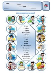 English Worksheet: Jobs - matching exercise